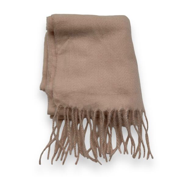 NEW Macy's Style&Co. Pastel Pink Winter Scarf Rectangle Fringe Trim Coquette NWT - Picture 1 of 8